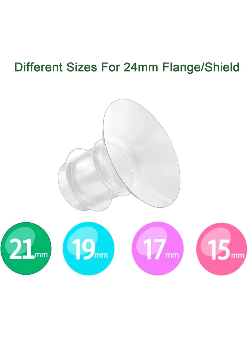 JOUDIYA 5PCS Flange Inserts 13/15/17/19/21mm for Medela, Spectra 24mm Shields/Flanges, Willow Cups, Compatible With S9/S10/S12 Wearable Breast Pump, Reduce Tunnel Down to Correct Size - Image 2